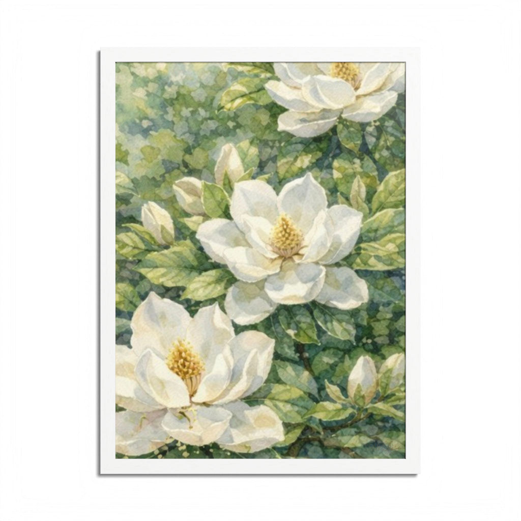 Magnolia Grace – Set of 3 Botanical Watercolor Prints