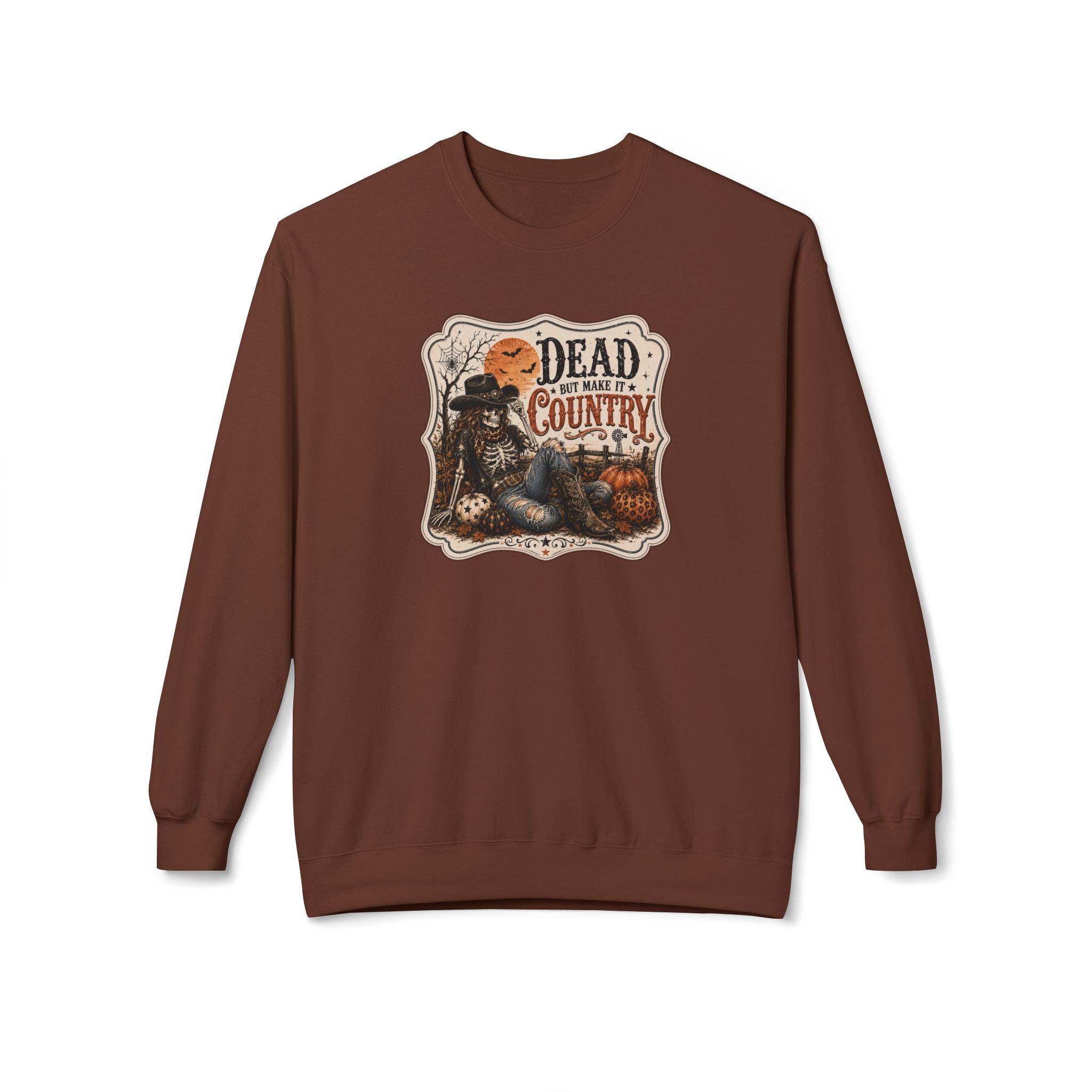 Dead But Make It Country - Unisex Midweight Softstyle Fleece Crewneck Sweatshirt