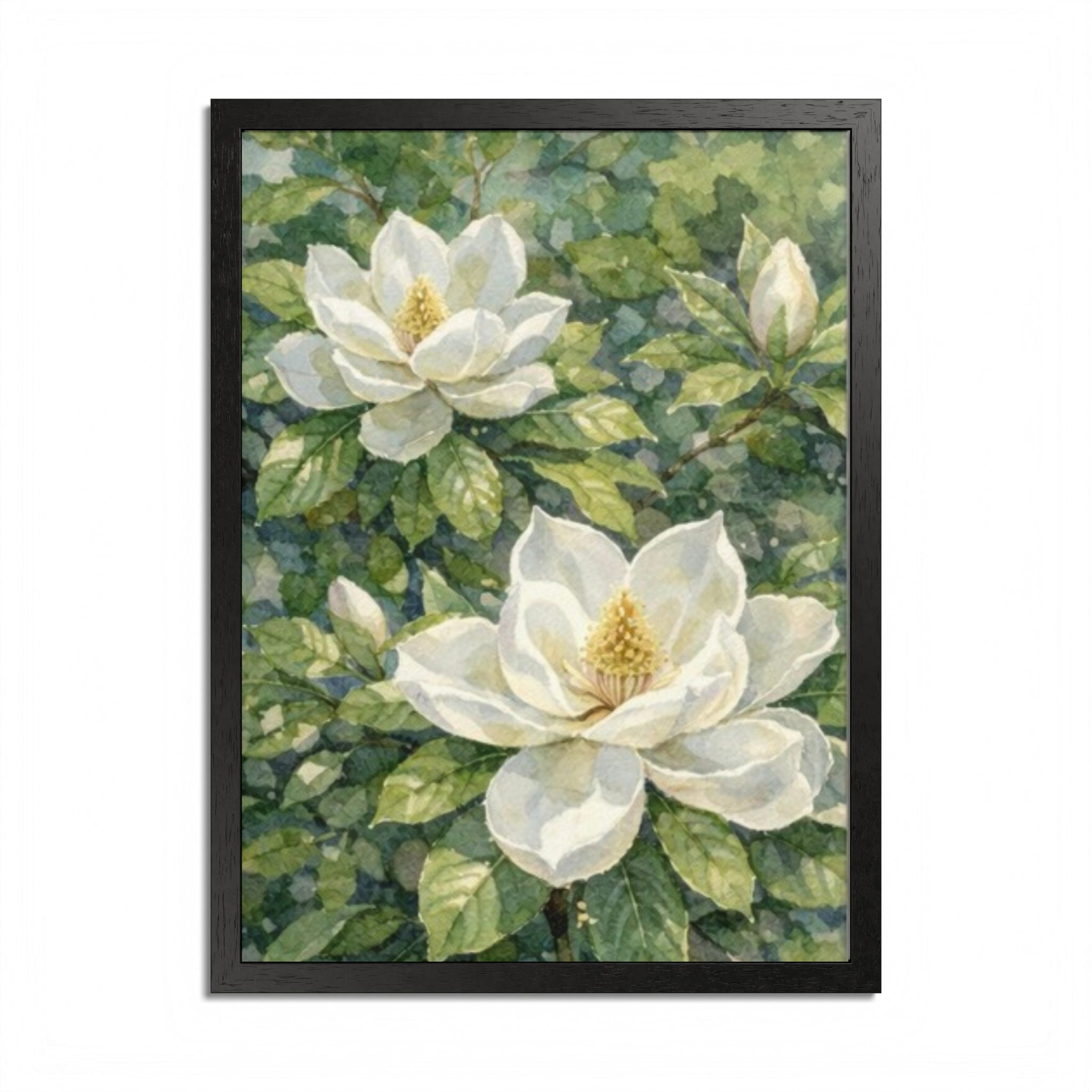 Magnolia Grace Framed Poster — Botanical Floral Wall Art