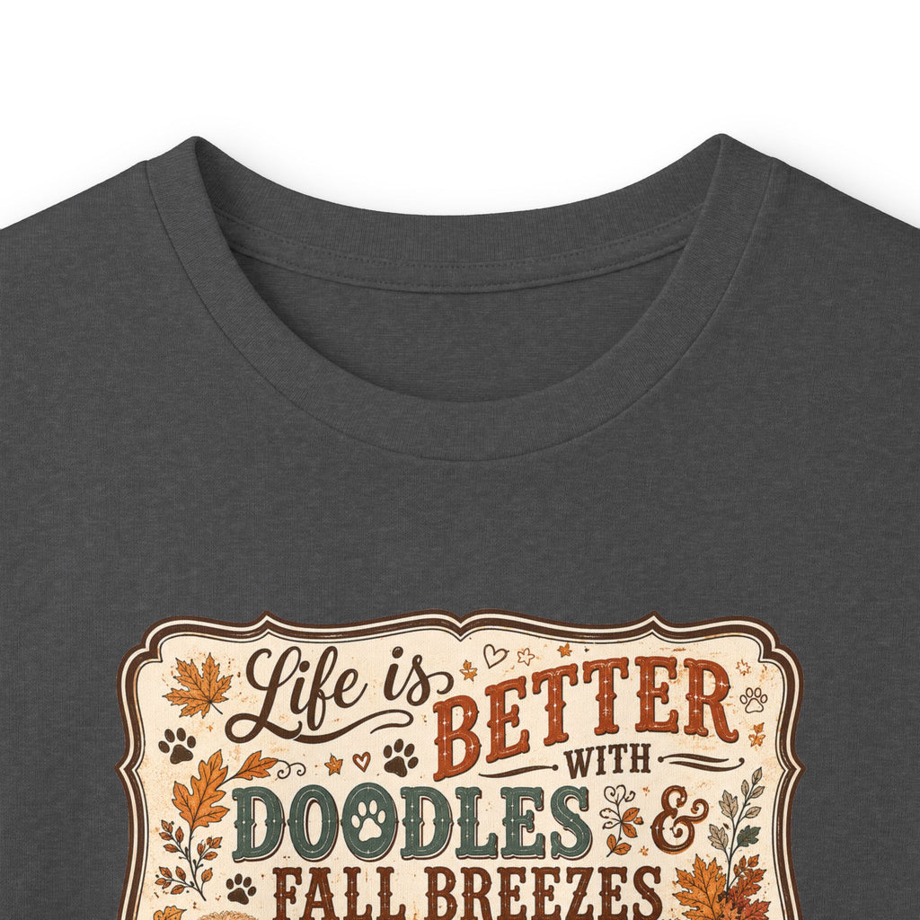 Life Is Better With Doodles & Fall Breezes | Doodle Dog Fall Shirt | Dog Mom Autumn Sweatshirt | Fall Dog Lover Gift - Unisex Ultra Cotton Long Sleeve Tee