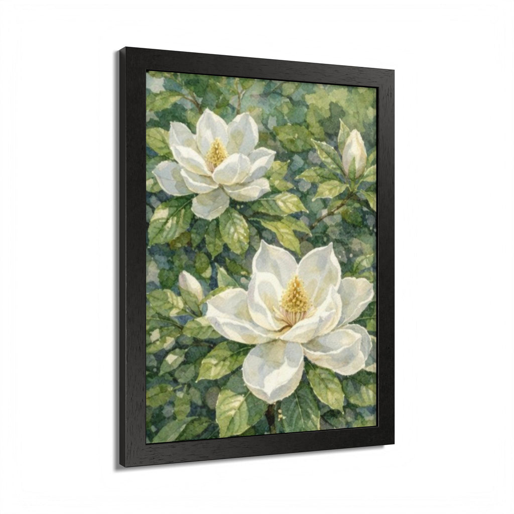 Magnolia Grace Framed Poster — Botanical Floral Wall Art