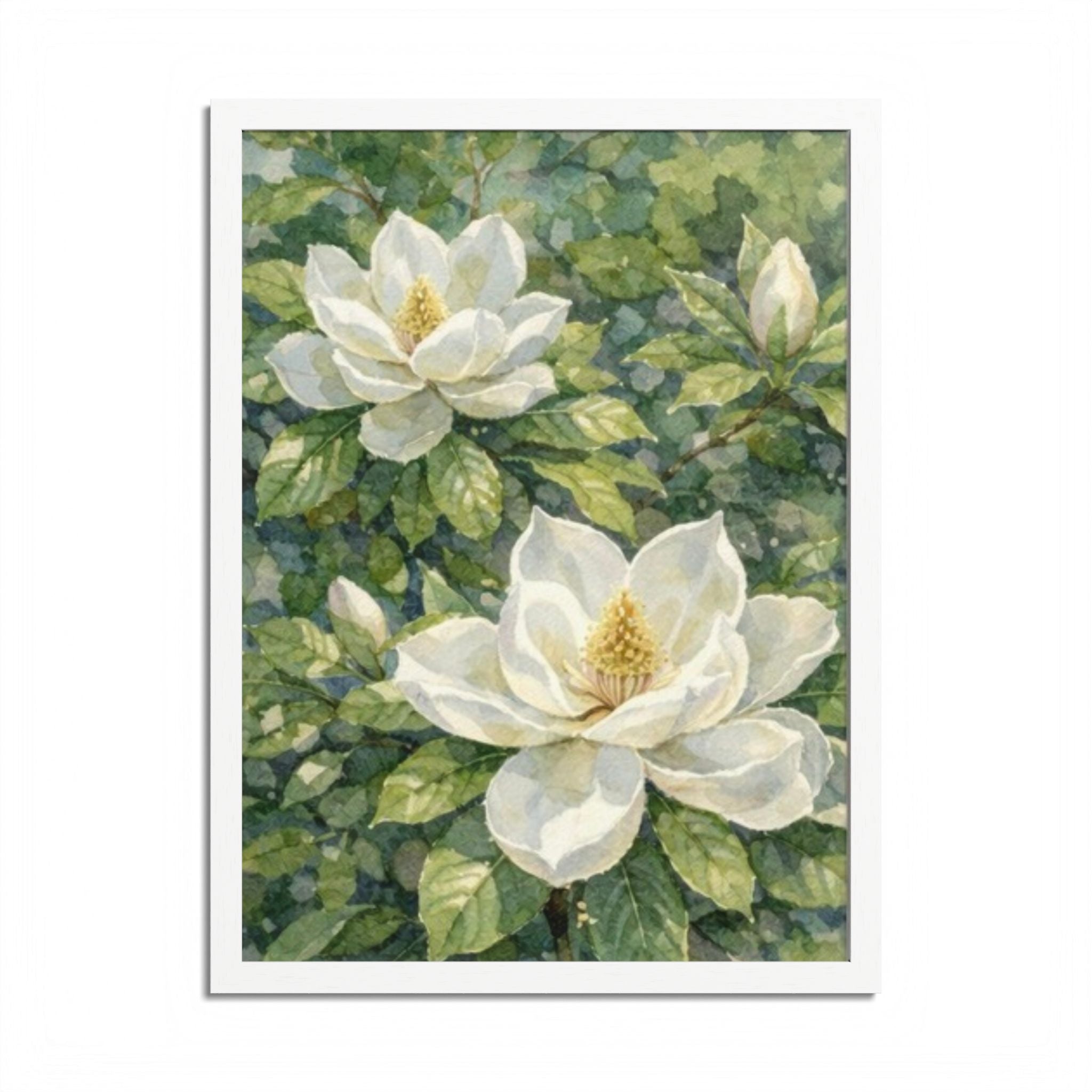 Magnolia Grace Framed Poster — Botanical Floral Wall Art