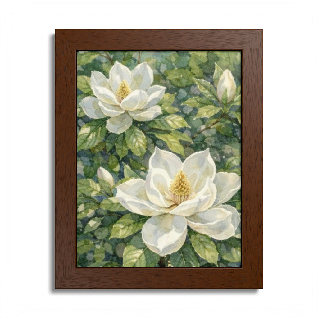 Magnolia Grace Framed Poster — Botanical Floral Wall Art