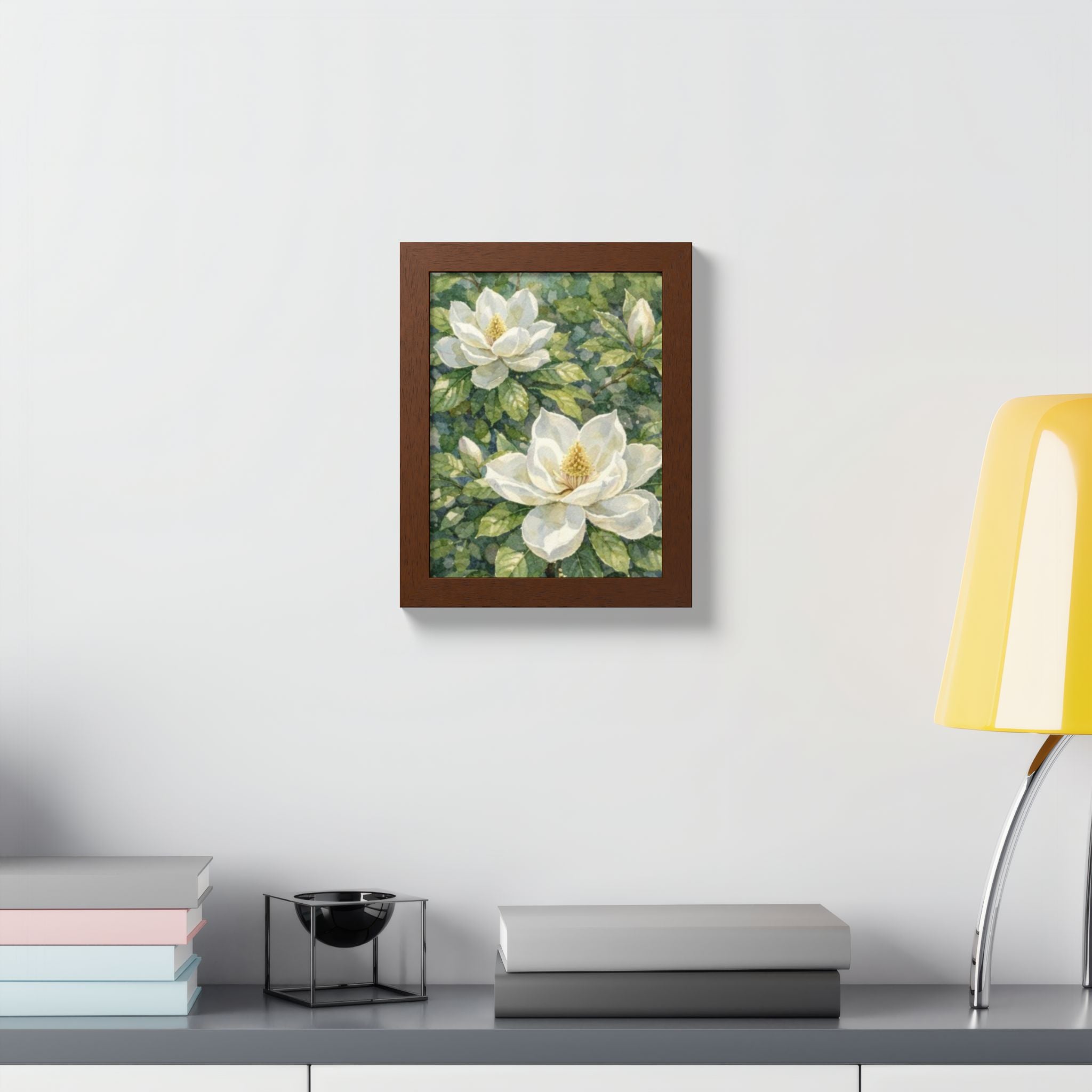 Magnolia Grace Framed Poster — Botanical Floral Wall Art