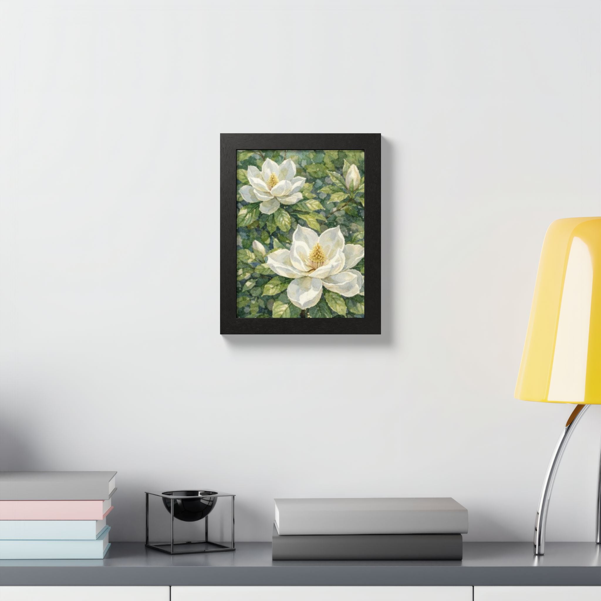 Magnolia Grace Framed Poster — Botanical Floral Wall Art