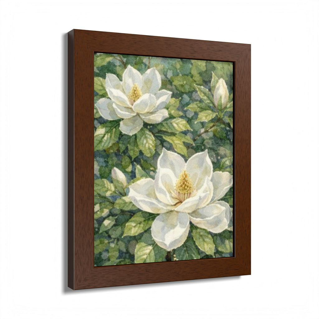 Magnolia Grace Framed Poster — Botanical Floral Wall Art