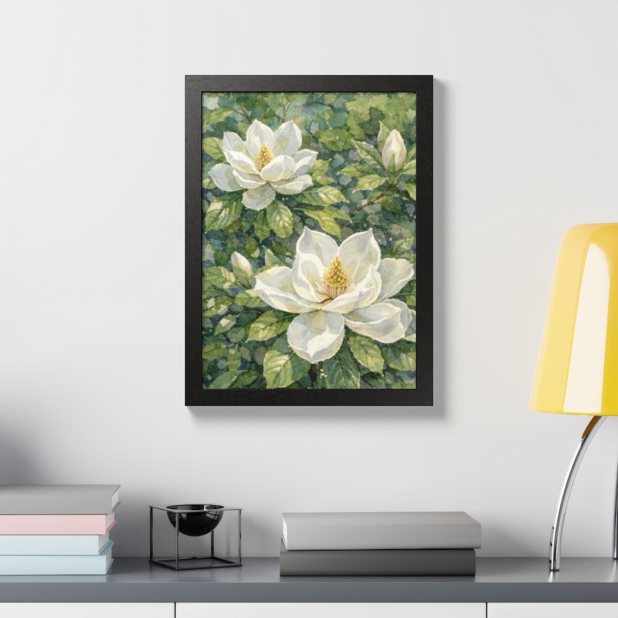 Magnolia Grace Framed Poster — Botanical Floral Wall Art