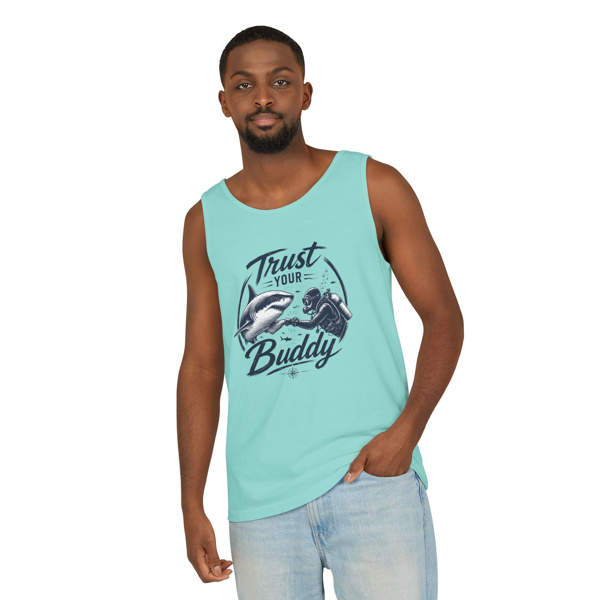 Respect The Apex | Vintage Scuba Diver Graphic Shirt | Keep the Ocean Wild -  Unisex Garment-Dyed Tank Top