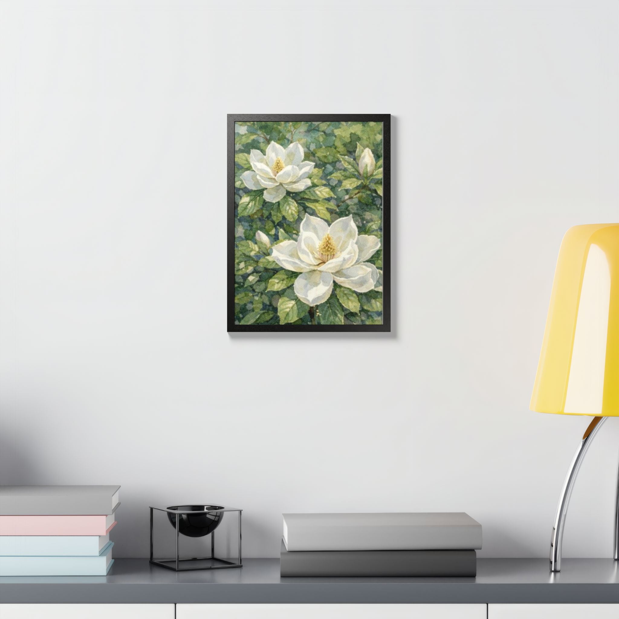Magnolia Grace Framed Poster — Botanical Floral Wall Art