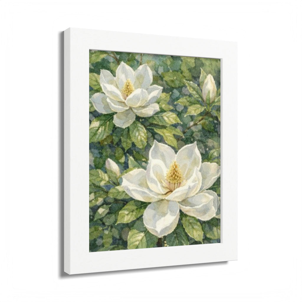 Magnolia Grace Framed Poster — Botanical Floral Wall Art