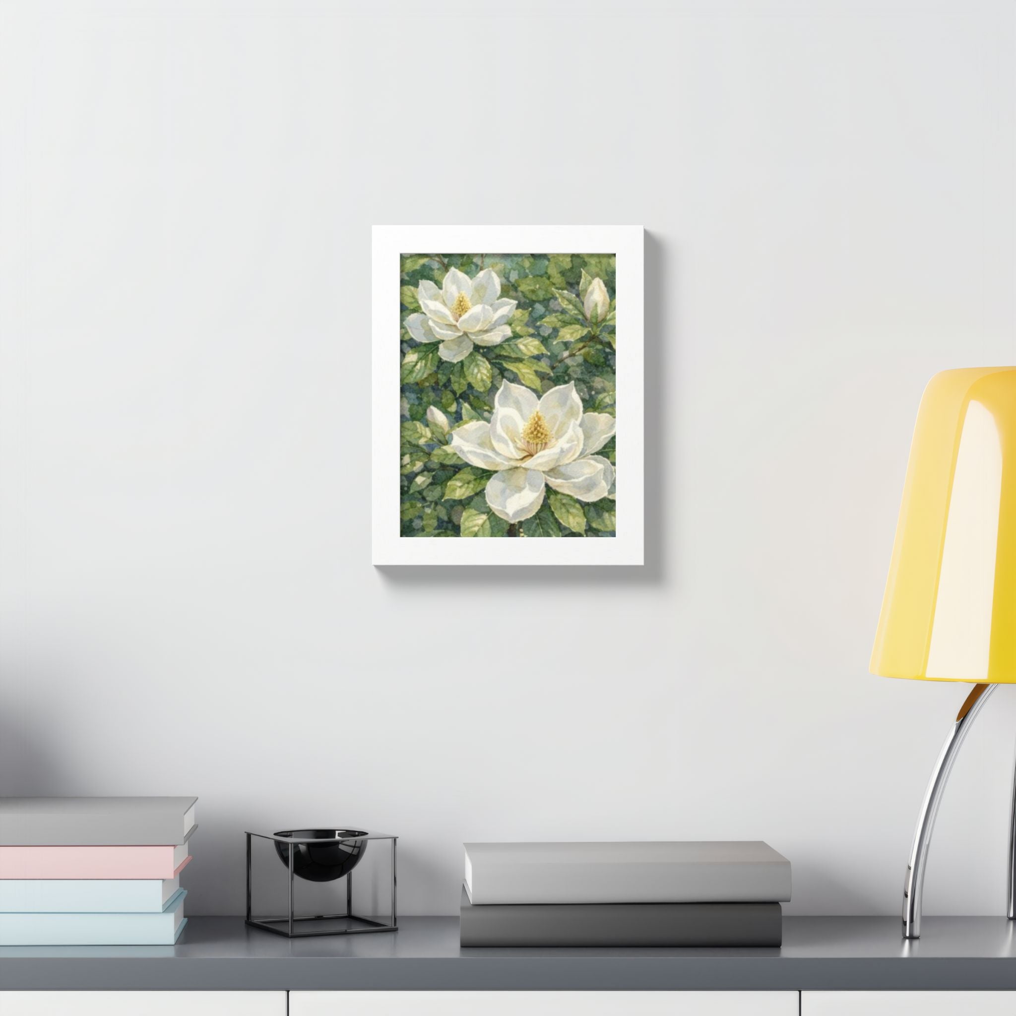 Magnolia Grace Framed Poster — Botanical Floral Wall Art