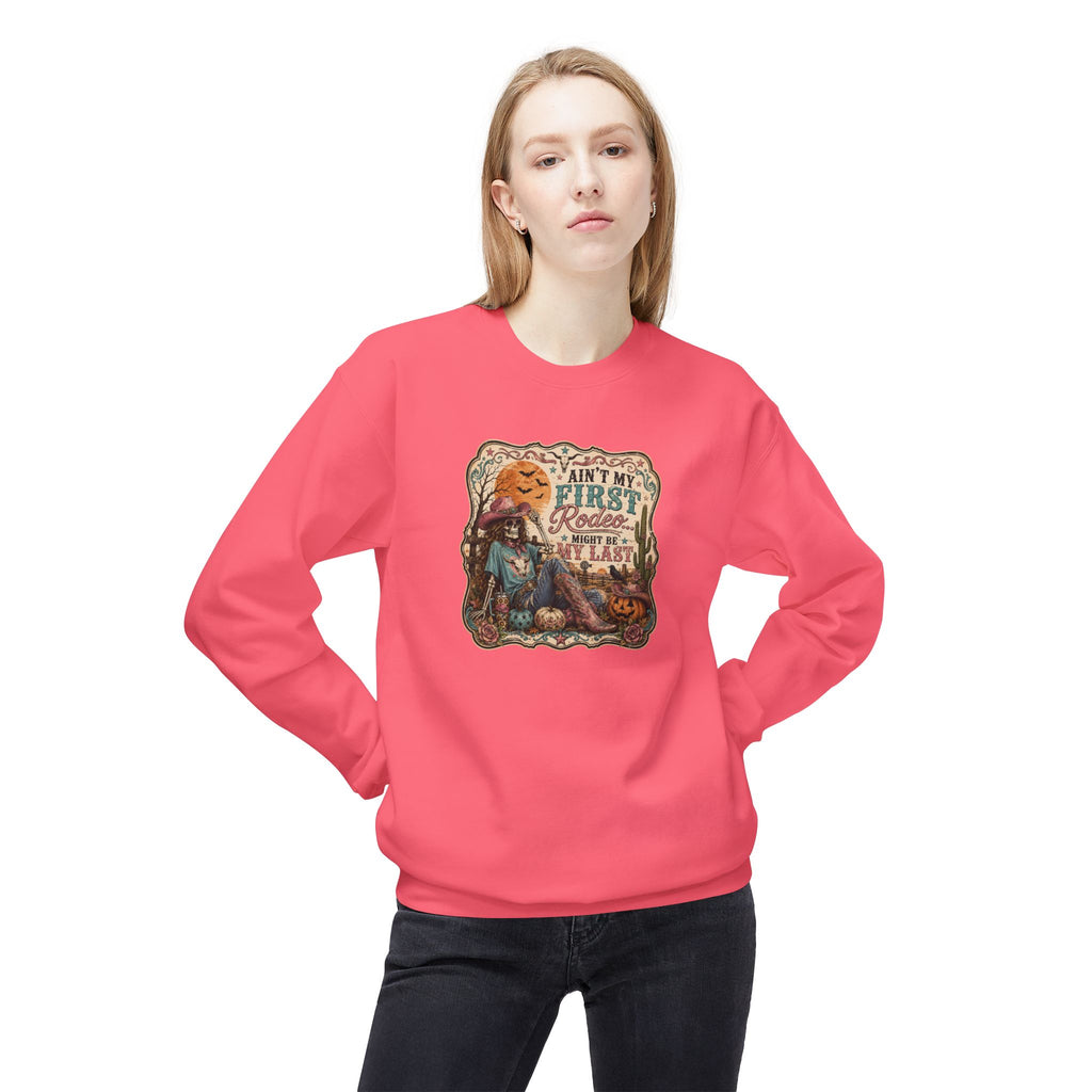 Sweatshirt — 'Ain't My First Rodeo' Vintage Pumpkin Cowboy Fall Crewneck