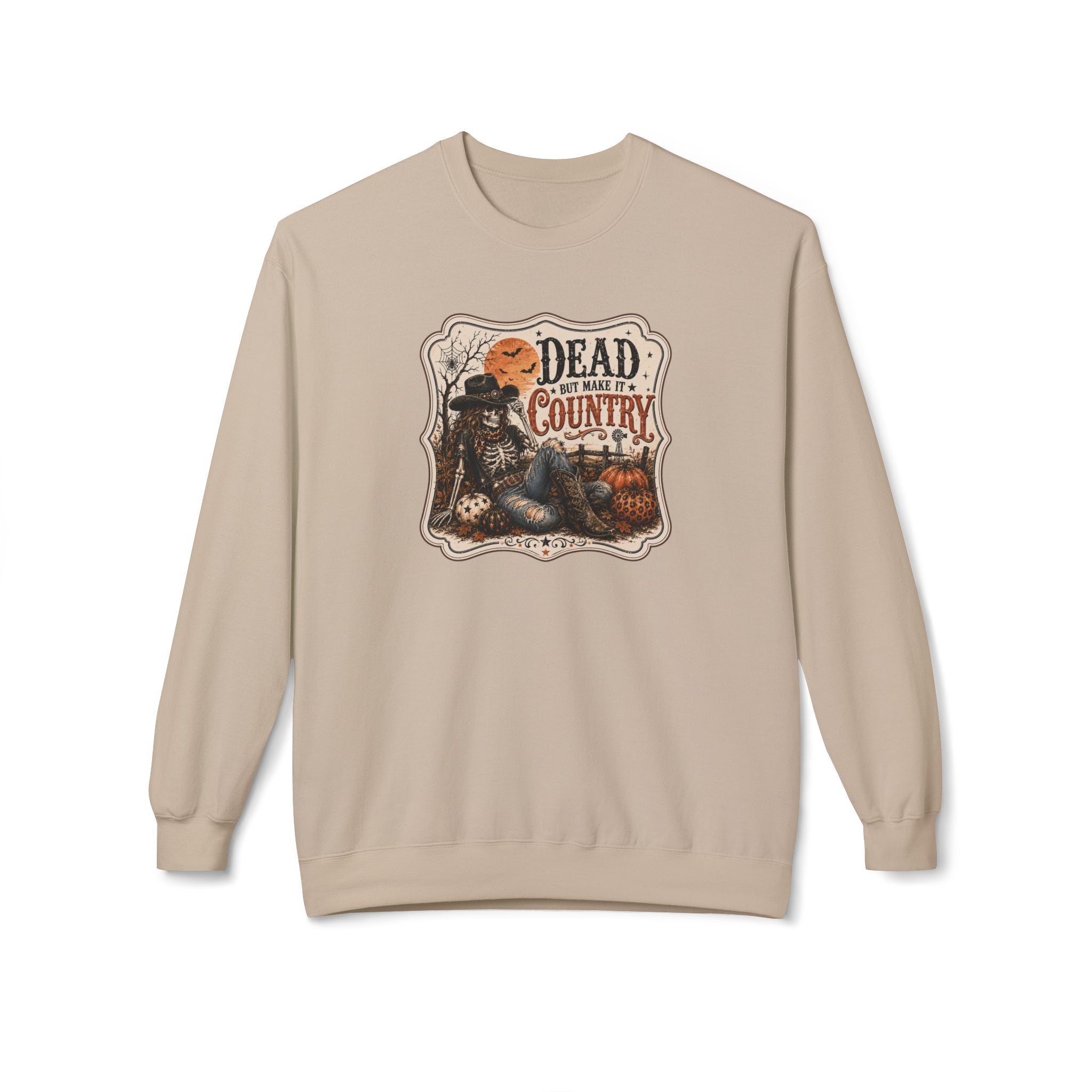 Dead But Make It Country - Unisex Midweight Softstyle Fleece Crewneck Sweatshirt
