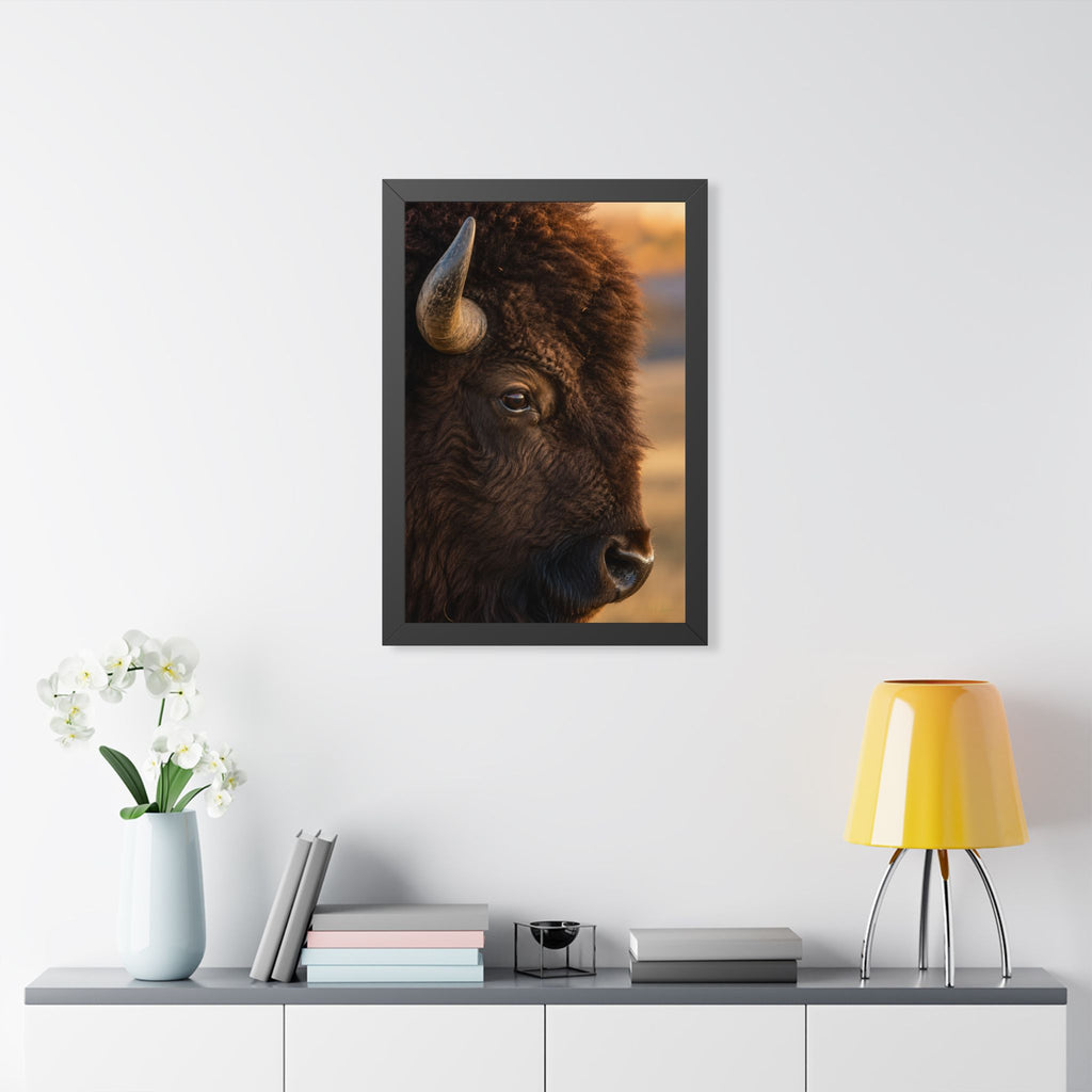 Office or Entryway - A dramatic close-up of an American bison reveals the strength, wisdom, and enduring spirit found within its watchful gaze.