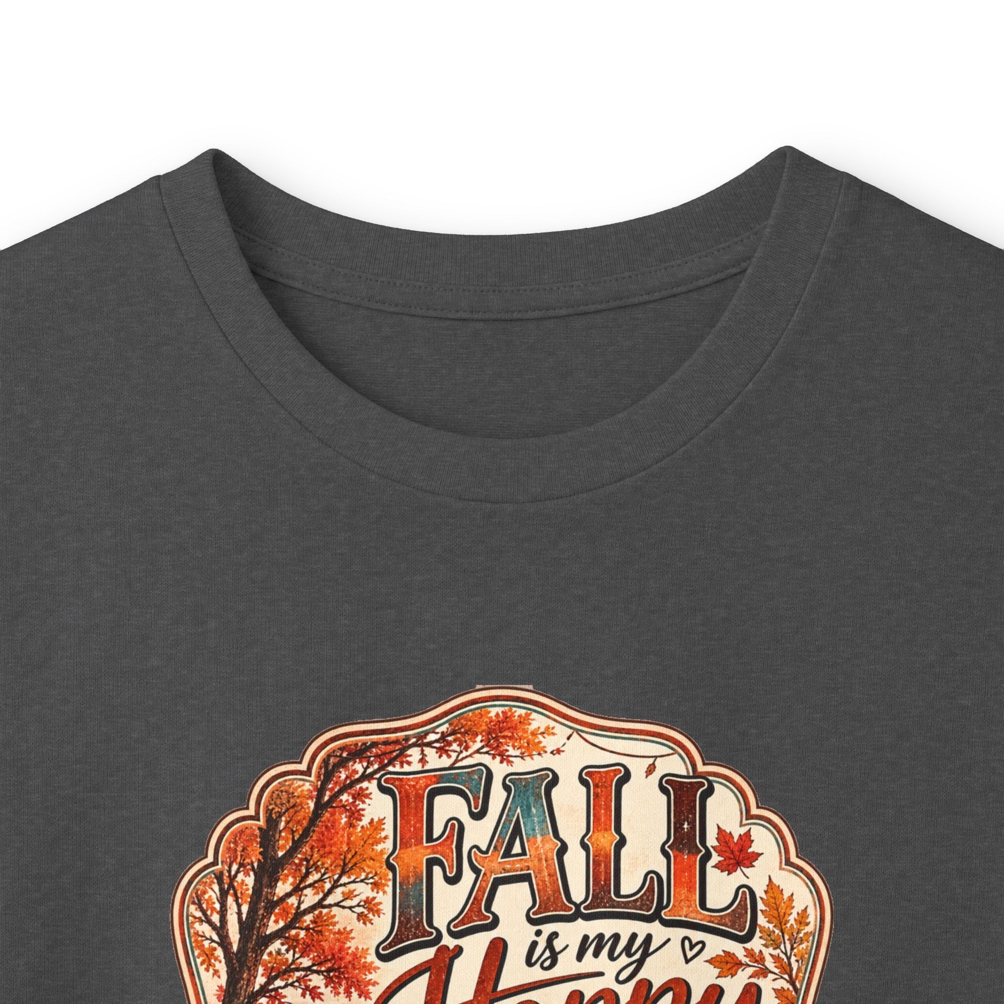 Fall Is My Happy Place | Golden Retriever Fall Shirt | Country Autumn Dog Design | Vintage Truck Pumpkin Sweatshirt - Unisex Ultra Cotton Long Sleeve Tee