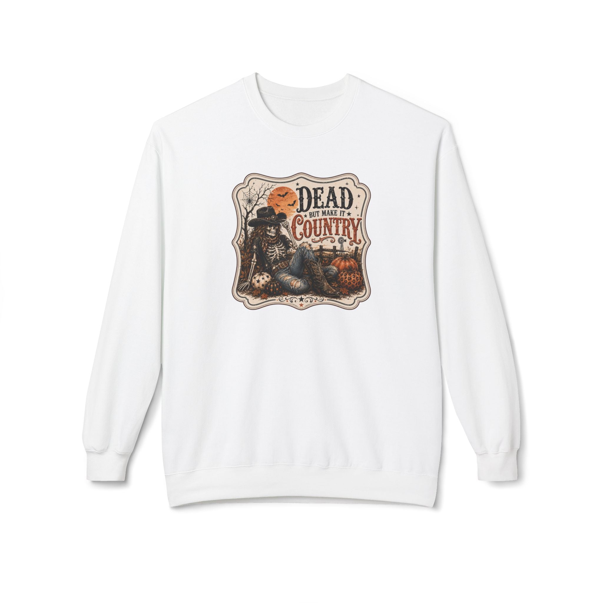 Dead But Make It Country - Unisex Midweight Softstyle Fleece Crewneck Sweatshirt