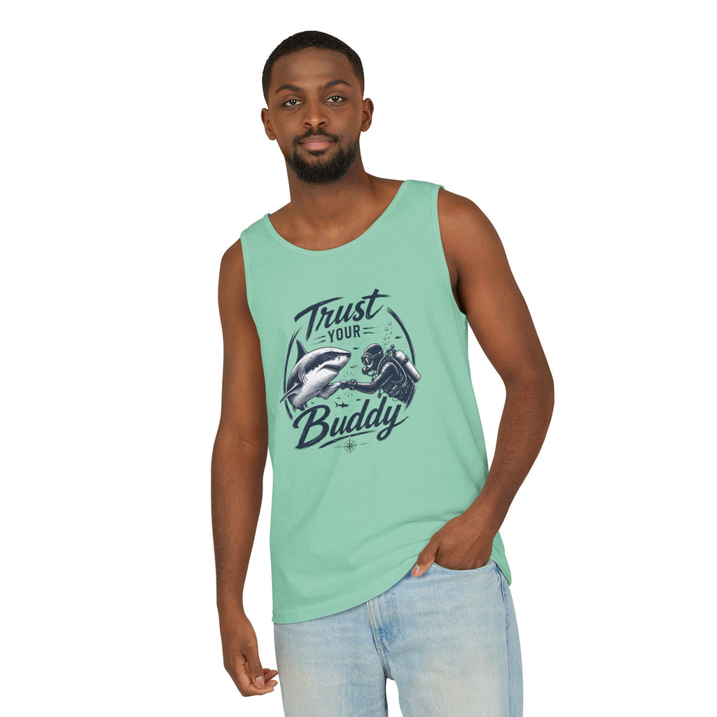 Respect The Apex | Vintage Scuba Diver Graphic Shirt | Keep the Ocean Wild -  Unisex Garment-Dyed Tank Top