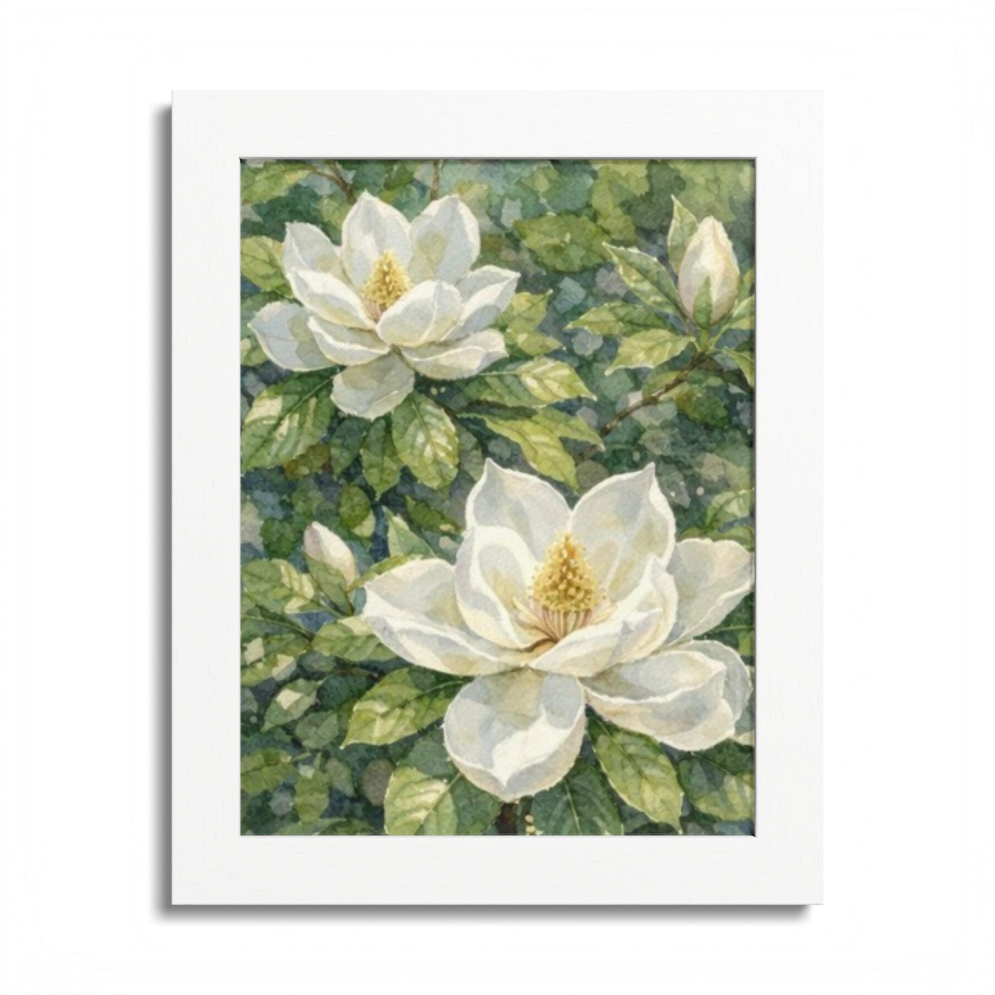 Magnolia Grace Framed Poster — Botanical Floral Wall Art