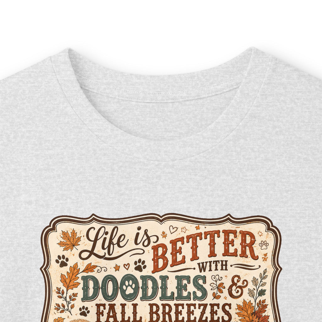 Life Is Better With Doodles & Fall Breezes | Doodle Dog Fall Shirt | Dog Mom Autumn Sweatshirt | Fall Dog Lover Gift - Unisex Ultra Cotton Long Sleeve Tee