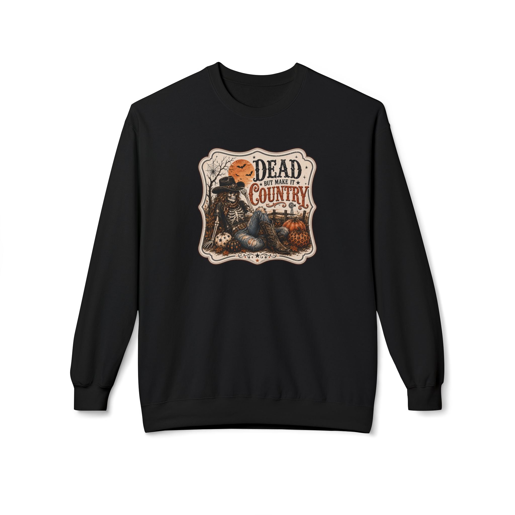 Dead But Make It Country - Unisex Midweight Softstyle Fleece Crewneck Sweatshirt