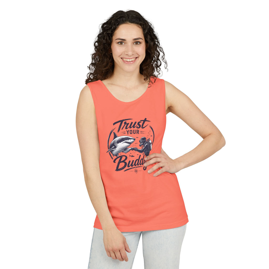 Respect The Apex | Vintage Scuba Diver Graphic Shirt | Keep the Ocean Wild -  Unisex Garment-Dyed Tank Top