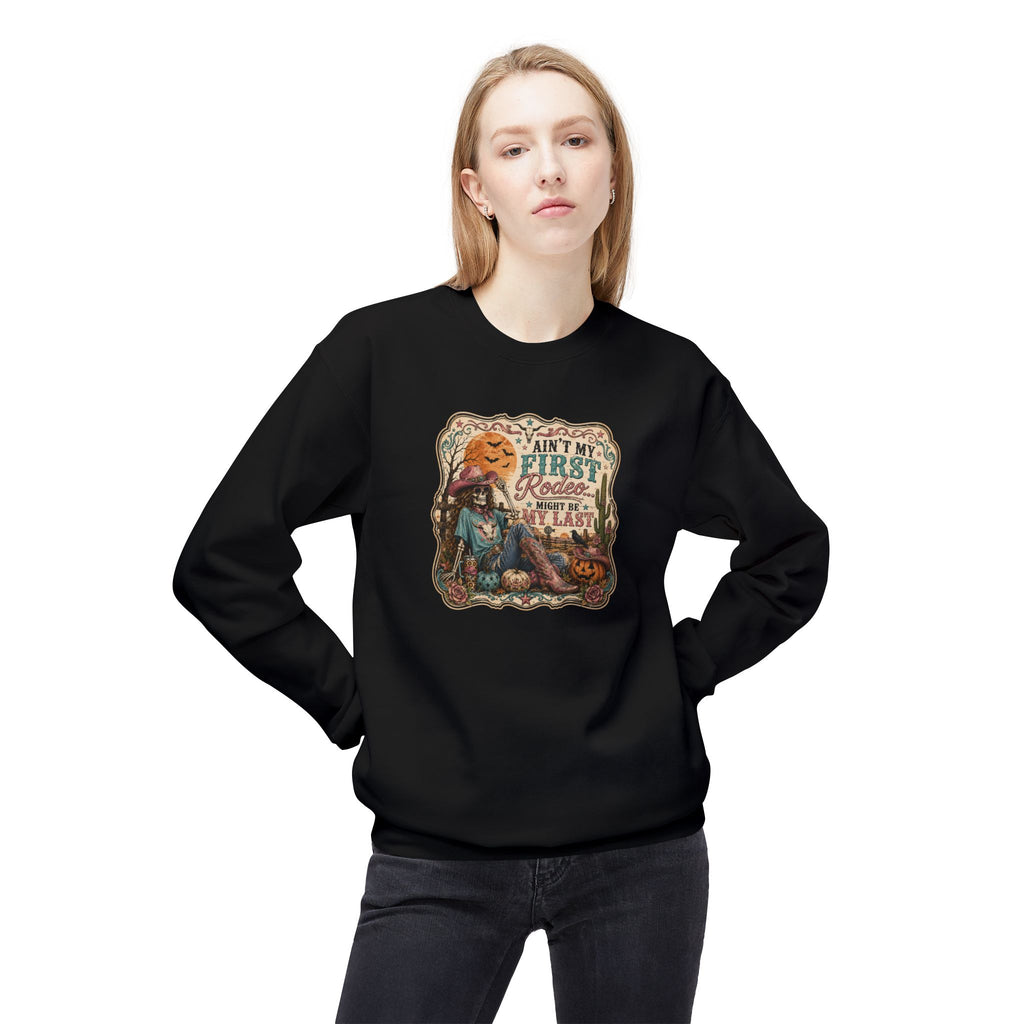 Sweatshirt — 'Ain't My First Rodeo' Vintage Pumpkin Cowboy Fall Crewneck