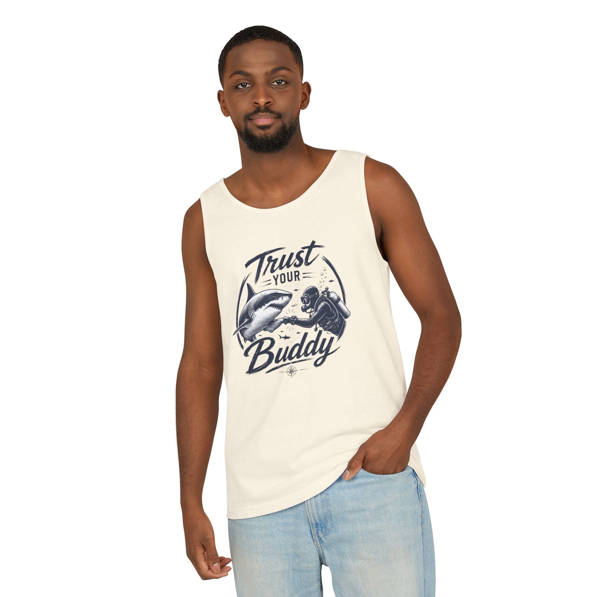 Respect The Apex | Vintage Scuba Diver Graphic Shirt | Keep the Ocean Wild -  Unisex Garment-Dyed Tank Top