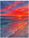 Panama City Beach Sunset Painting Digital Download – Vibrant Coastal Ocean Artwork